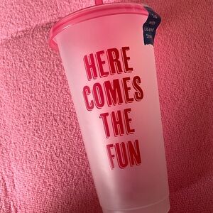 Pink Fun Tumbler with Lid and Straw
